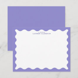 Lavender Purple Wavy Frame Note Card Inbjudningar
