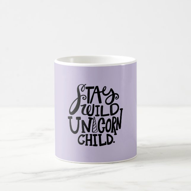 Lavender Purple Wild Unicorn Kaffemugg (Center)