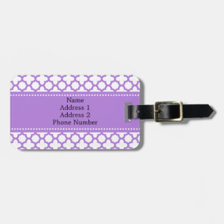 Lavender Quatrefoil Mönster Bagagebricka