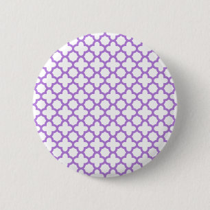 Lavender Quatrefoil Mönster Knapp