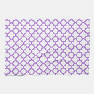 Lavender Quatrefoil Mönster Kökshandduk