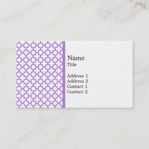 Lavender Quatrefoil Mönster Visitkort