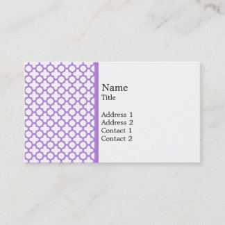 Lavender Quatrefoil Mönster Visitkort