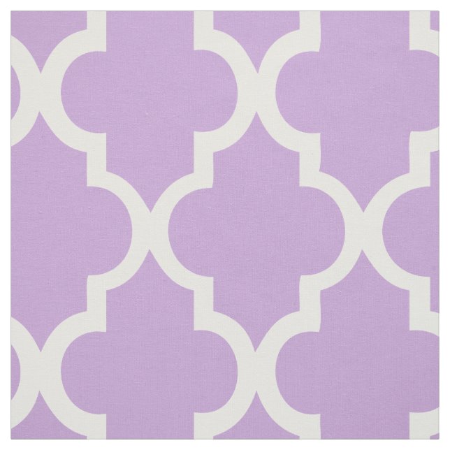 Lavender Quatrefoil Tiles Mönster Tyg (Provkarta)