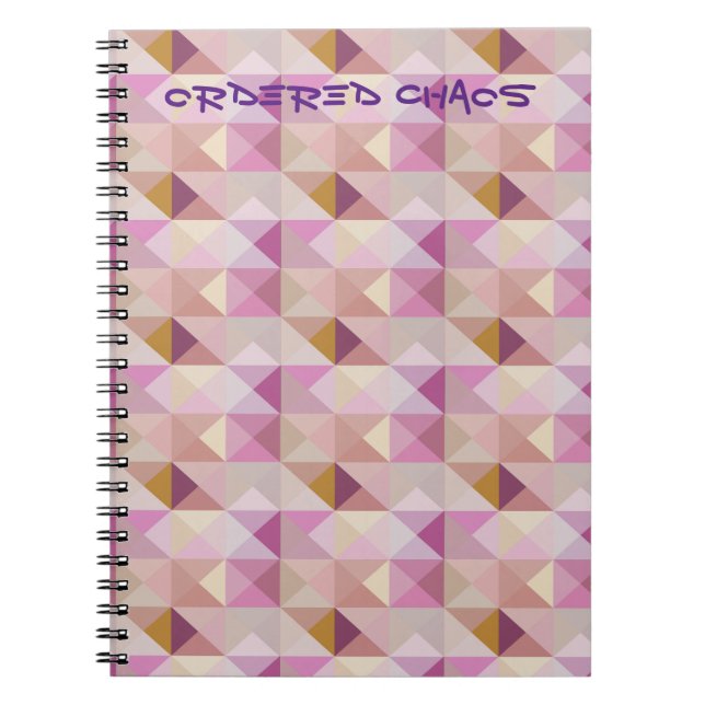 Lavender Quilt Geo Abstrakt beställde Chaos Journa Anteckningsbok (Framsidan)