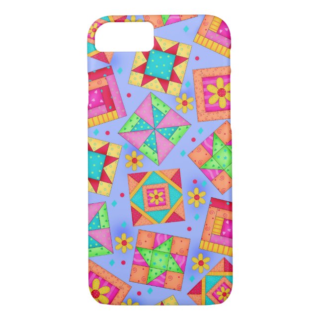 Lavender Quilt Patchwork Block Art Case-Mate iPhone Skal (Baksida)