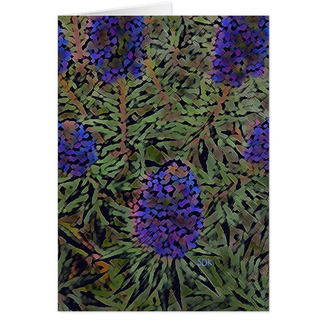 Lavender-rader Hälsningskort (Framsidan)