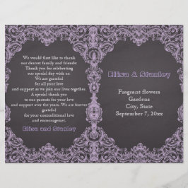 Lavender ram, vikt bröllopsprogram med styrbord