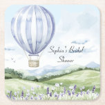 Lavender Rand Balloon Blommigt Möhippa Underlägg Papper Kvadrat<br><div class="desc">Lavender Rand Balloon Blommigt Möhippa</div>