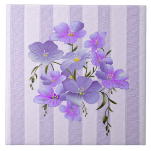 Lavender Rand och Lavender-Färgad Bouquet Kakelplatta