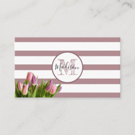 Lavender Rand och Tulips Monogrammed Visitkort