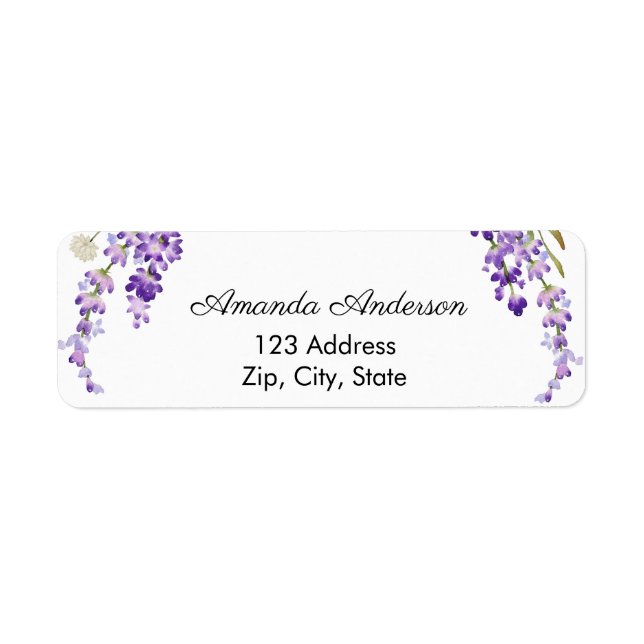 Lavender return address label returadress etikett (Framsidan)