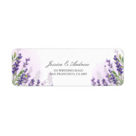 Lavender Return-adressetikett Rustic Lila Pastel Returadress Etikett