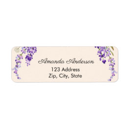 Lavender return cream address label returadress etikett