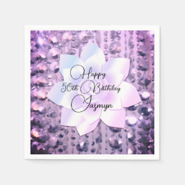 Lavender Rhinestones Personlig Birthday Pappersservett