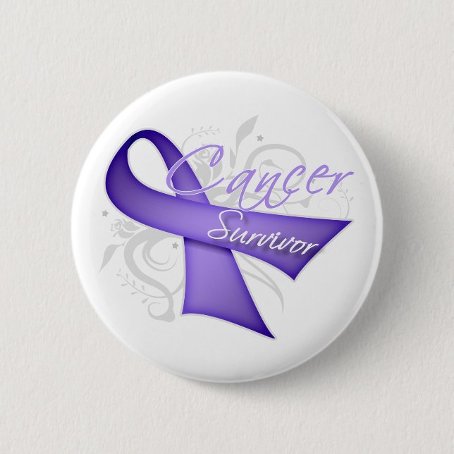 Lavender Ribbon - Cancer Survivor Knapp (Framsida)