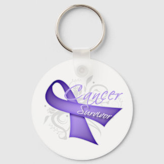 Lavender Ribbon - Cancer Survivor Nyckelring