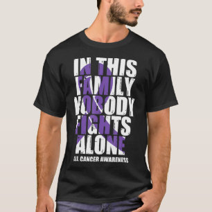 Lavender Ribbon Family All Cancer Awareness T Shirt