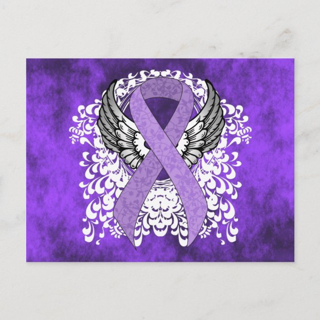 Lavender Ribbon med Vingar Vykort (Framsida)