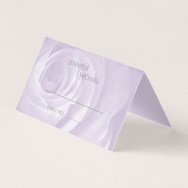 lavender ro enkel elegant bröllop gäst bord kort (Framsida)