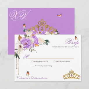 Lavender Ro Guld Gemstone Tiara Quinceanera OSA Kort