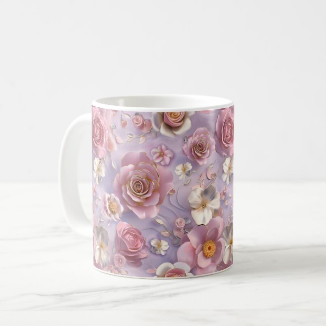 Lavender Ro på Dreamy Background Kaffemugg (Framsida vänster)