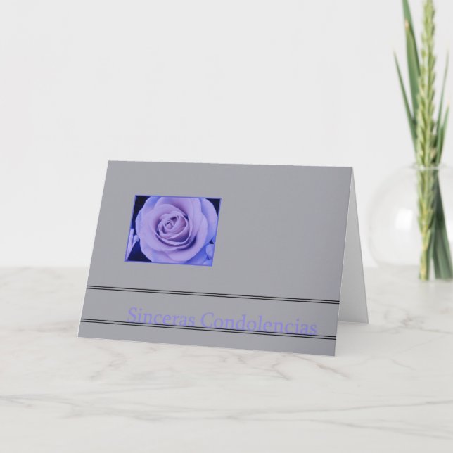 Lavender ro på grått-sympatikort kort (Framsida)