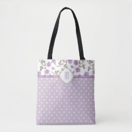 Lavender Ro Polka Dot Monogram Tygkasse