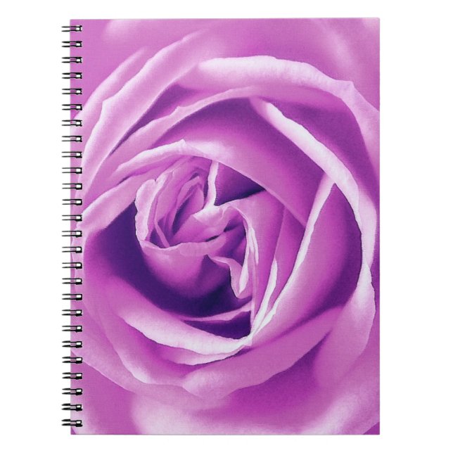 Lavender ro print anteckningsbok med spiral (Framsidan)