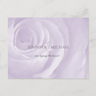 Lavender ro simple elegant bröllop spara datumet meddelande vykort