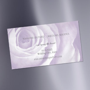 Lavender ro simple elegant bröllop spara datumet visitkortmagnet