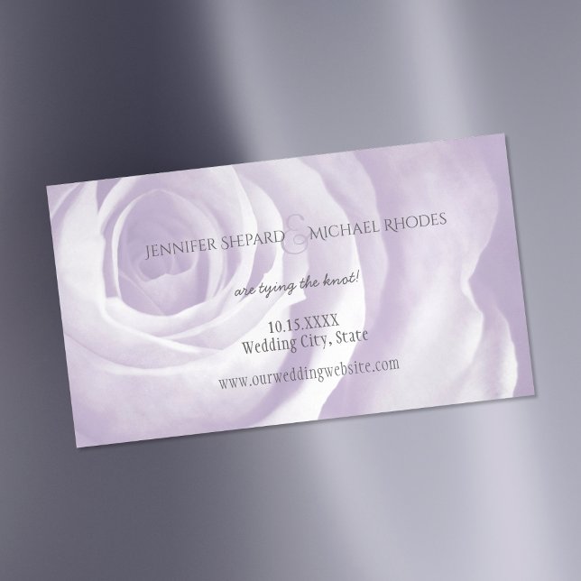 Lavender ro simple elegant bröllop spara datumet visitkortmagnet (Skapare uppladdad)