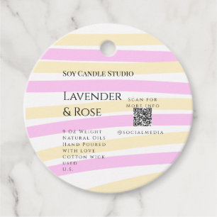 Lavender ro sojaläck, lägg till q r code tex gåvor etiketter