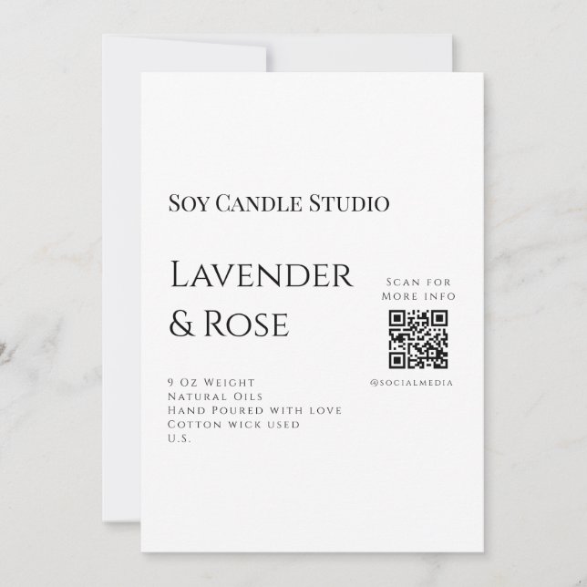 Lavender ro sojaläck, lägg till q r code tex inbjudningar (Framsida)