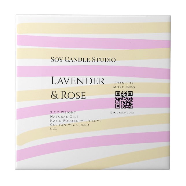 Lavender ro sojaläck, lägg till q r code tex kakelplatta (Framsidan)