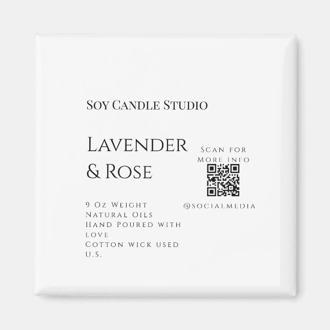 Lavender ro sojaläck, lägg till q r code tex magnet (Framsidan)