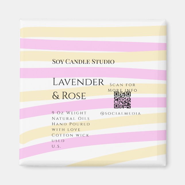 Lavender ro sojaläck, lägg till q r code tex magnet (Framsidan)