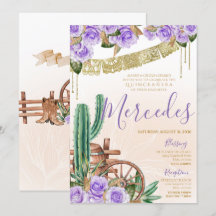 Lavender Ro Western Cactus Charro Quinceanera