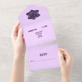 Lavender Ro & White Sakura Blommigt Bröllop