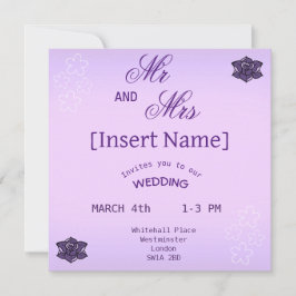 Lavender Ro & White Sakura Blommigt Bröllop Inbjudningar