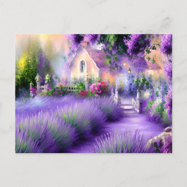 Lavender Romantic Art Vykort (Framsida)