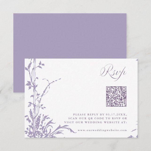 Lavender Romantic Botanical Arch Garden Wedding OSA Kort (Fram/baksida)