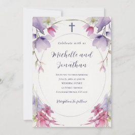Lavender Rosa Blommigt Bible Christian Kor Bröllop Inbjudningar