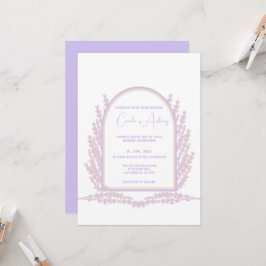 Lavender Rosa Blommigt Boho Bröllop Inbjudningar