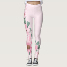 Lavender  Rosa Blommigt Leggings