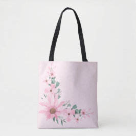 Lavender , Rosa Blommigt Tote Tygkasse