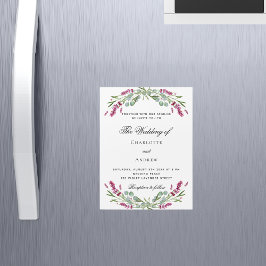 Lavender rosa blommigts Greenere lyxury bröllop Magnetisk Inbjudningskort
