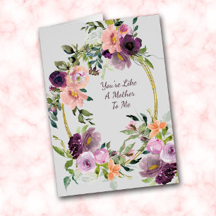 Lavender Rosa Bouquet Oval Ram Mors dag Card Hälsningskort