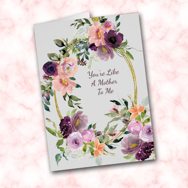 Lavender Rosa Bouquet Oval Ram Mors dag Card Hälsningskort (Skapare uppladdad)