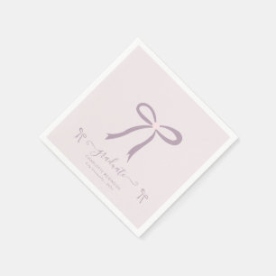 Lavender Rosa Bow Studentfest Pappersservett